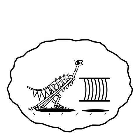 Ribcage drying rack — Mishap dinosaur sticker
