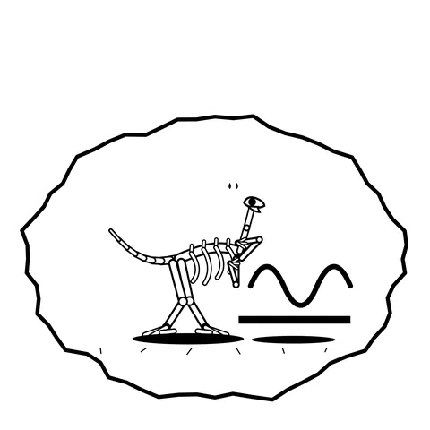 Spine as spring — Mishap dinosaur sticker