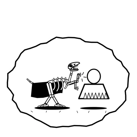 Jaw rock holder — Mishap dinosaur sticker