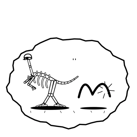 Tail propeller — Mishap dinosaur sticker