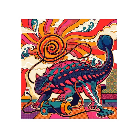Ankylosaurus — Vacuuming dinosaur sticker