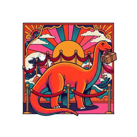 Apatosaurus — Post office line dinosaur sticker