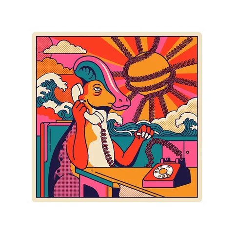 Corythosaurus — On hold dinosaur sticker
