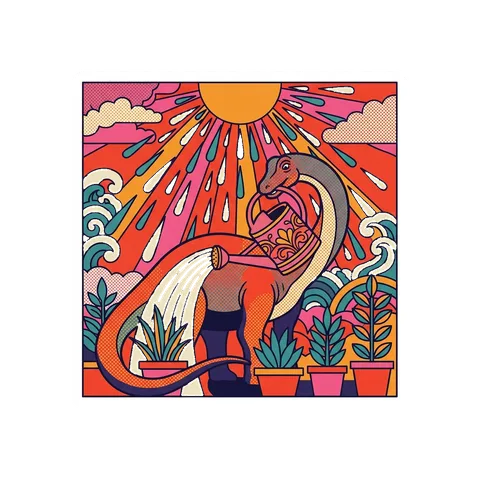 Diplodocus — Watering the plants dinosaur sticker