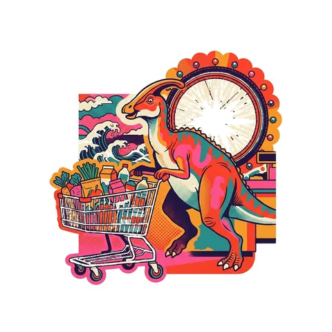 Hadrosaurus — Shopping cart dinosaur sticker