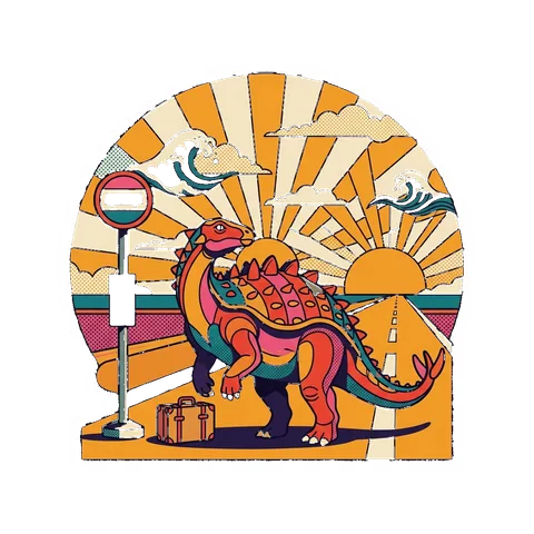 Huayangosaurus — Waiting for bus dinosaur sticker