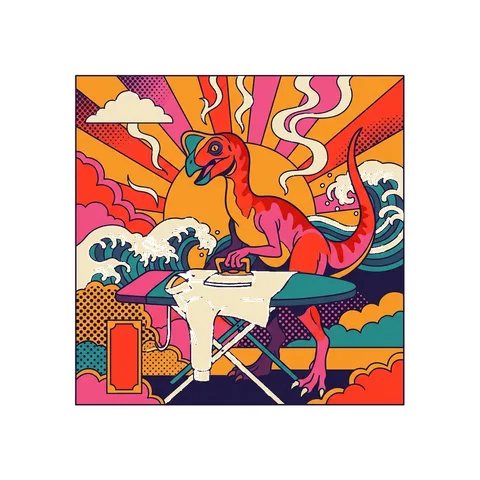 Oviraptor — Ironing dinosaur sticker