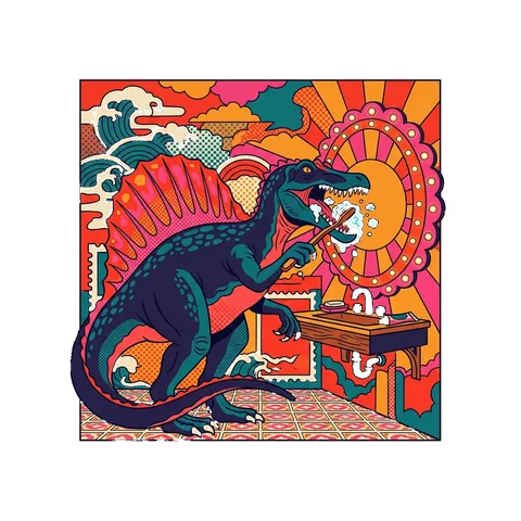 Spinosaurus — Brushing teeth dinosaur sticker