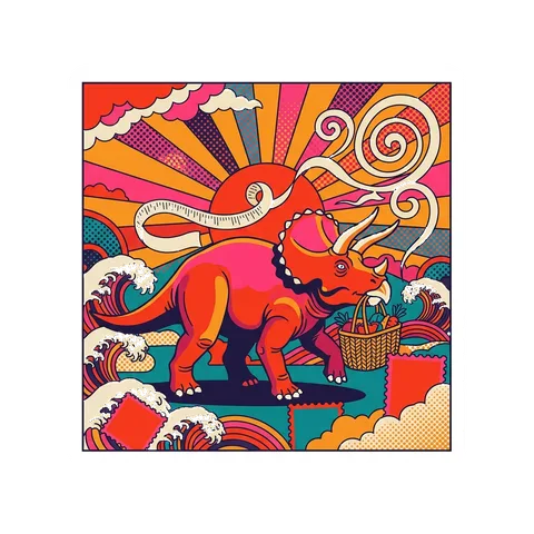 Triceratops — Grocery shopping dinosaur sticker