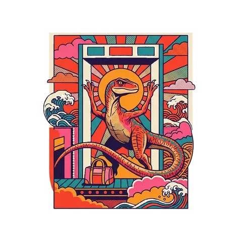 Velociraptor — Airport security dinosaur sticker
