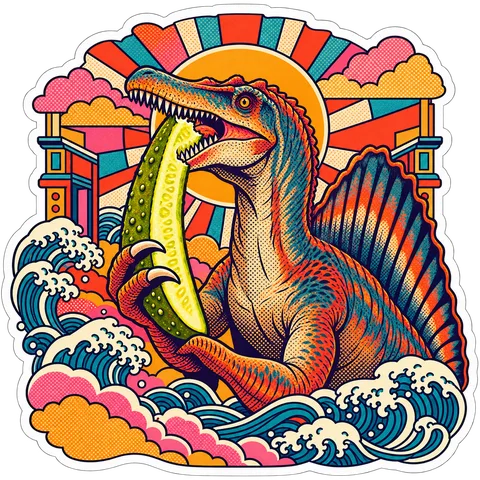 Spinosaurus — Triangular spear in claw dinosaur sticker