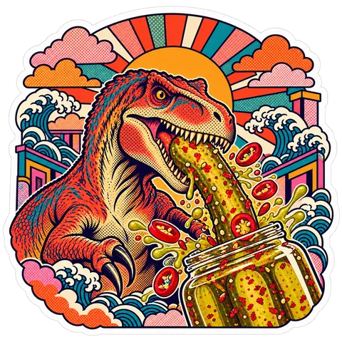 Albertosaurus — Spicy chili pickle dinosaur sticker