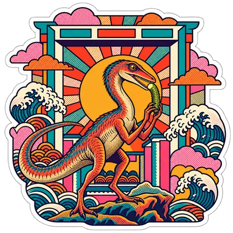 Coelophysis — Skinny cornichon dinosaur sticker