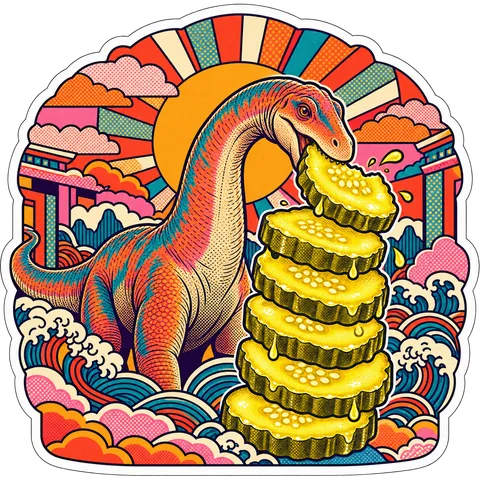 Apatosaurus — Bread-and-butter stack dinosaur sticker