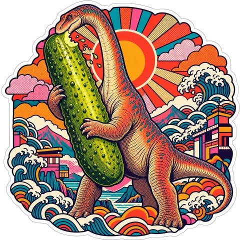 Argentinosaurus — Enormous whole pickle dinosaur sticker