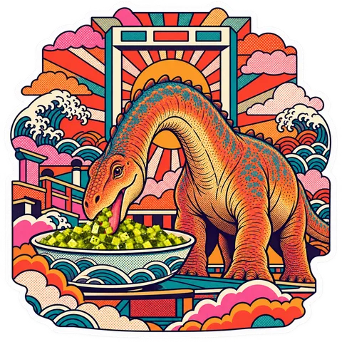 Camarasaurus — Diced pickle relish dinosaur sticker