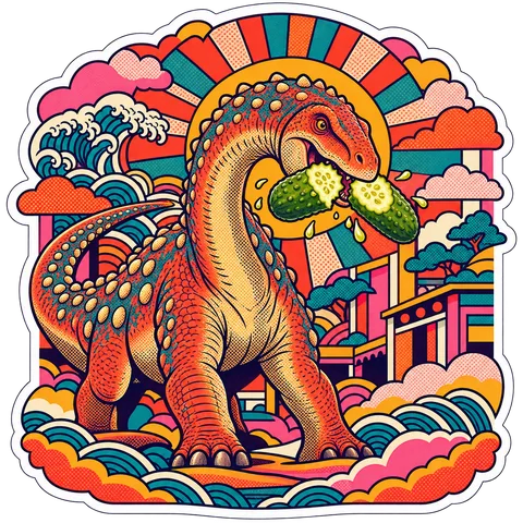 Saltasaurus — Pickle halves dinosaur sticker