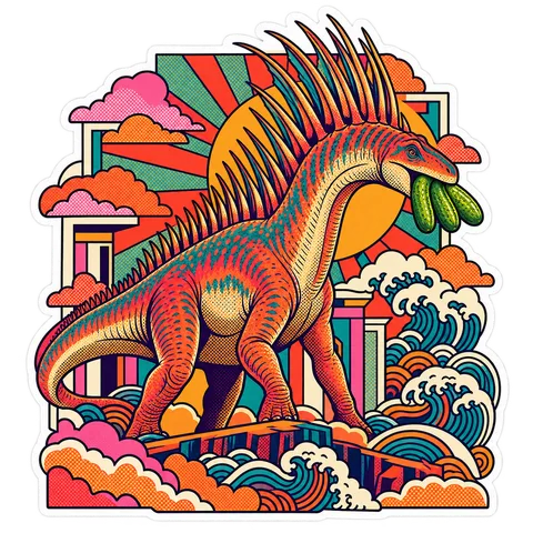 Amargasaurus — Three baby gherkins dinosaur sticker