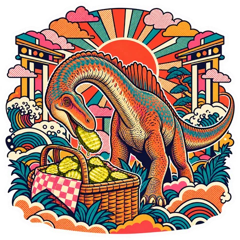 Jobaria — Sweet pickle chips dinosaur sticker