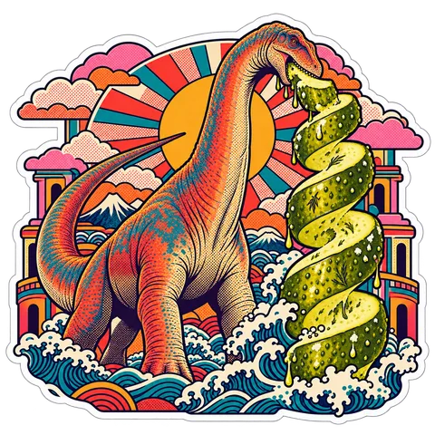 Patagotitan — Giant spiral dill dinosaur sticker