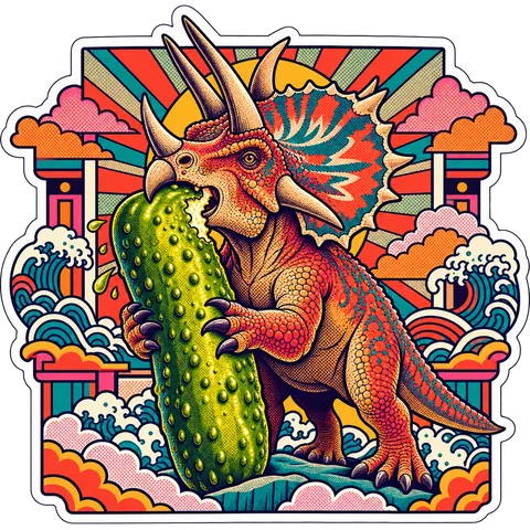 Pentaceratops — Giant gherkin dinosaur sticker