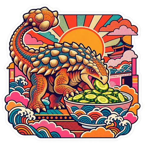 Ankylosaurus — Pickle coin bowl dinosaur sticker