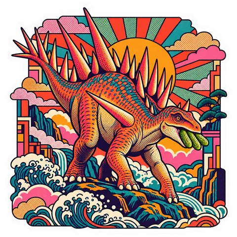 Kentrosaurus — Three tiny gherkins dinosaur sticker