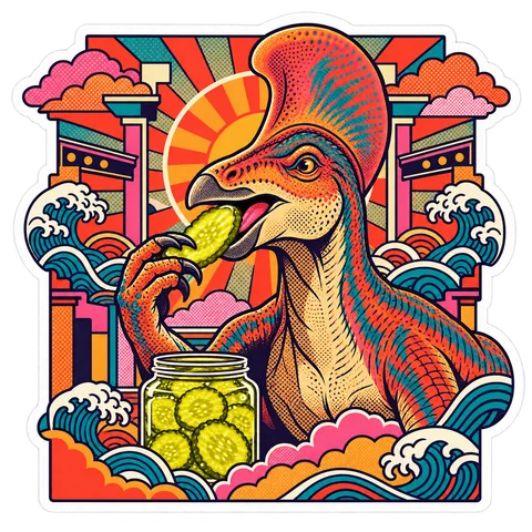 Corythosaurus — Bread-and-butter coins dinosaur sticker