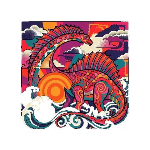 Amargasaurus — Rising wave sun dinosaur sticker