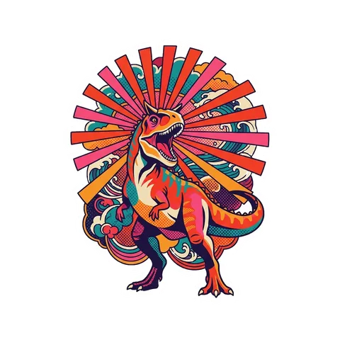 Carnotaurus — Festival sun dinosaur sticker