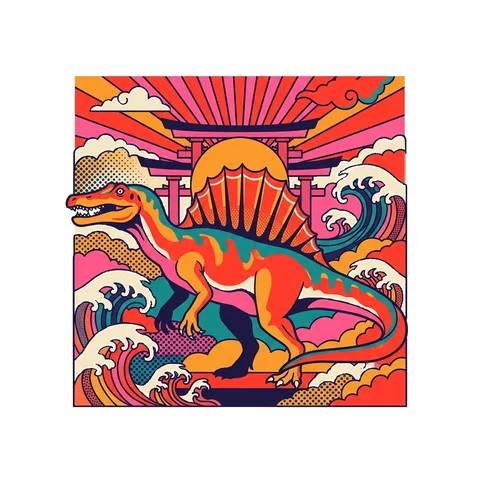 Spinosaurus — Shrine sun dinosaur sticker