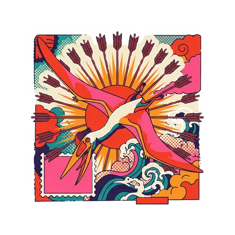 Hatzegopteryx — Arrow ray sun dinosaur sticker
