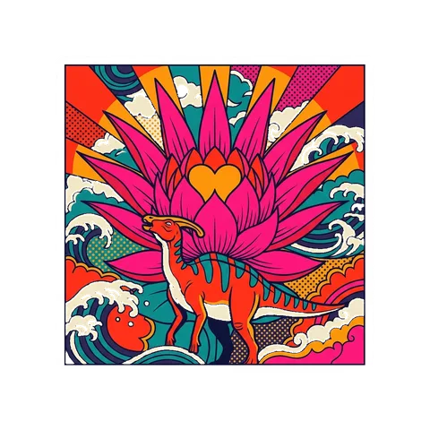 Hypacrosaurus — Lotus sun dinosaur sticker