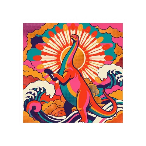 Jobaria — Feather ray sun dinosaur sticker