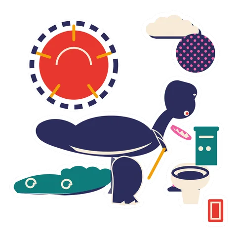 Carcharodontosaurus — Plunging toilet dinosaur sticker