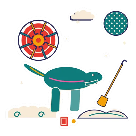 Daspletosaurus — Shoveling snow dinosaur sticker