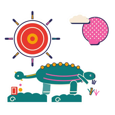 Euoplocephalus — Weeding the garden dinosaur sticker