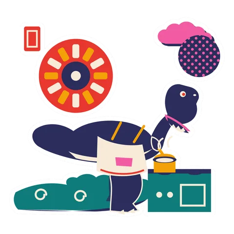 Giganotosaurus — Cooking dinner dinosaur sticker