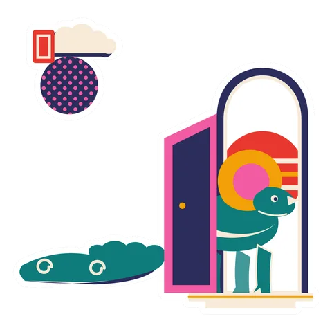 Protoceratops — Waiting for a delivery dinosaur sticker