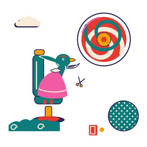Pterodaustro — Getting a haircut dinosaur sticker