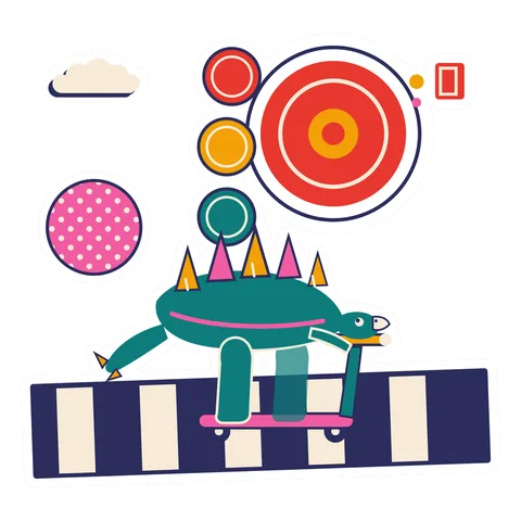 Stegosaurus — Waiting at the red light dinosaur sticker