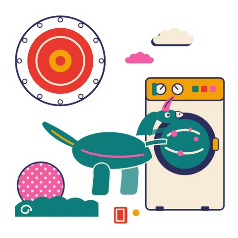 Tsintaosaurus — Watching the washer dinosaur sticker