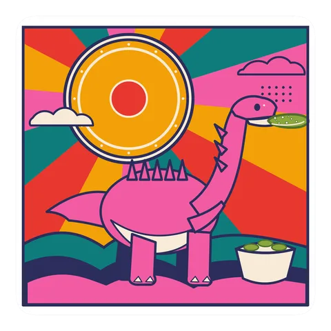 Amargasaurus — Eating a pickle dinosaur sticker