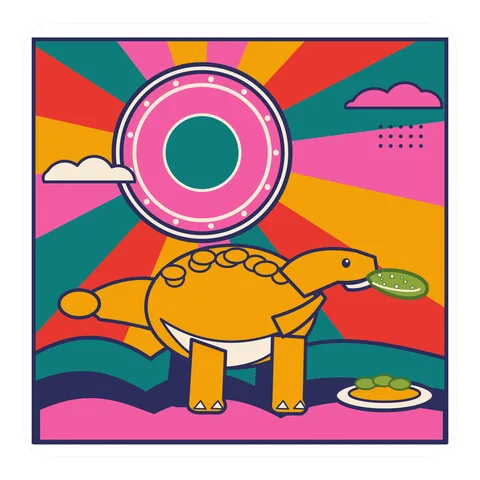 Ankylosaurus — Eating a pickle dinosaur sticker