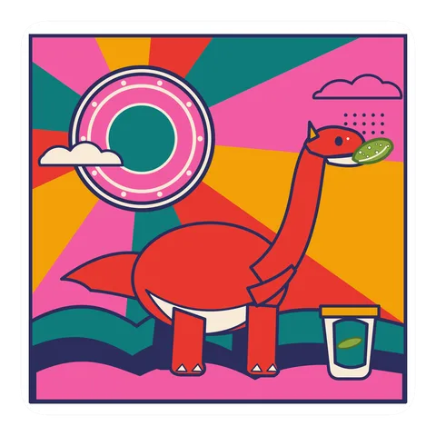 Brachiosaurus — Eating a pickle dinosaur sticker
