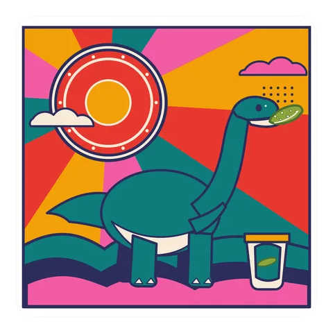 Camarasaurus — Eating a pickle dinosaur sticker