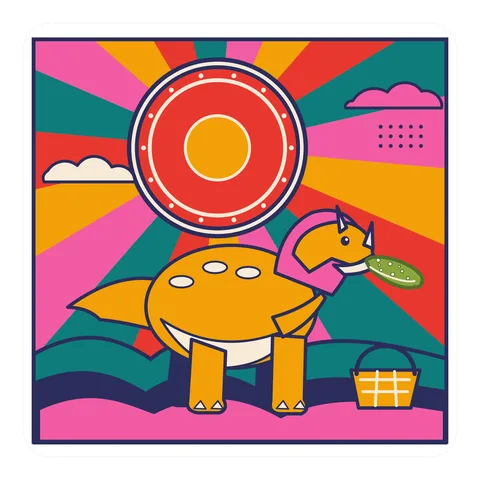 Centrosaurus — Eating a pickle dinosaur sticker