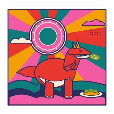 Ceratosaurus — Eating a pickle dinosaur sticker