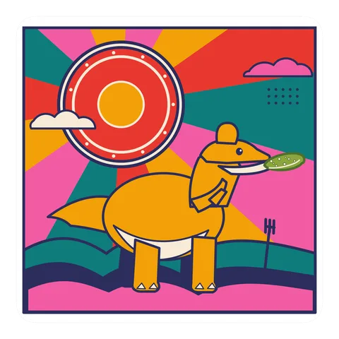 Corythosaurus — Eating a pickle dinosaur sticker