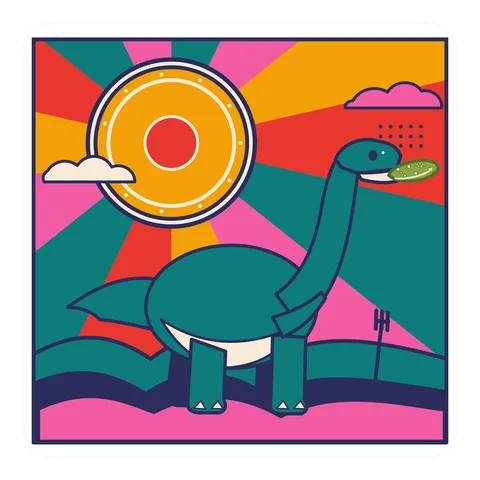 Diplodocus — Eating a pickle dinosaur sticker
